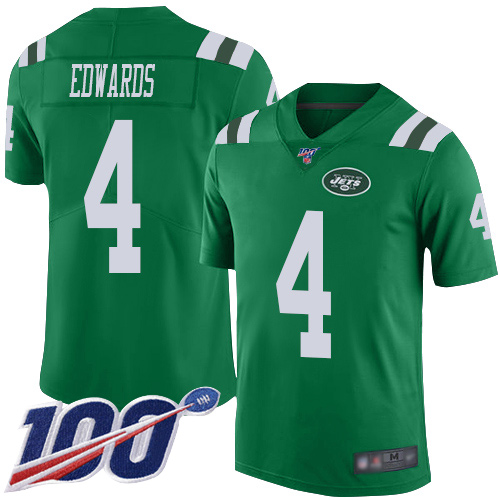 New York Jets Limited Green Men Lac Edwards Jersey NFL Football #4 100th Season Rush Vapor Untouchable